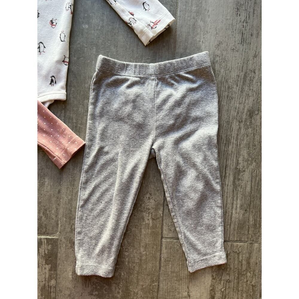 Baby Toddler Girl 3 Piece Outfit Penguin Bodysuits & Pants Set Cotton Cute 18m - Picture 3 of 13